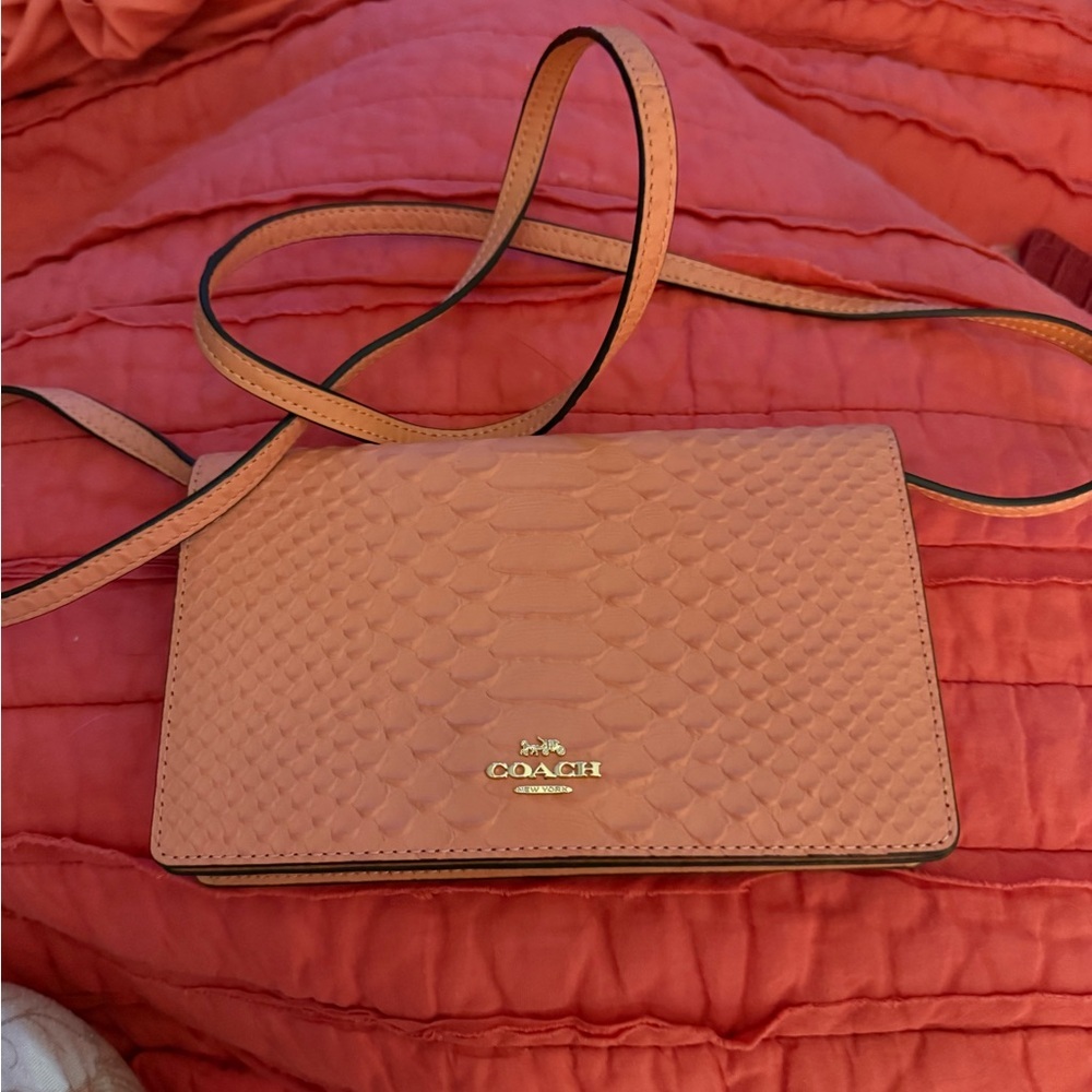 Coach Hayden Python-Textured Crossbody Bag - Picture 2 of 9